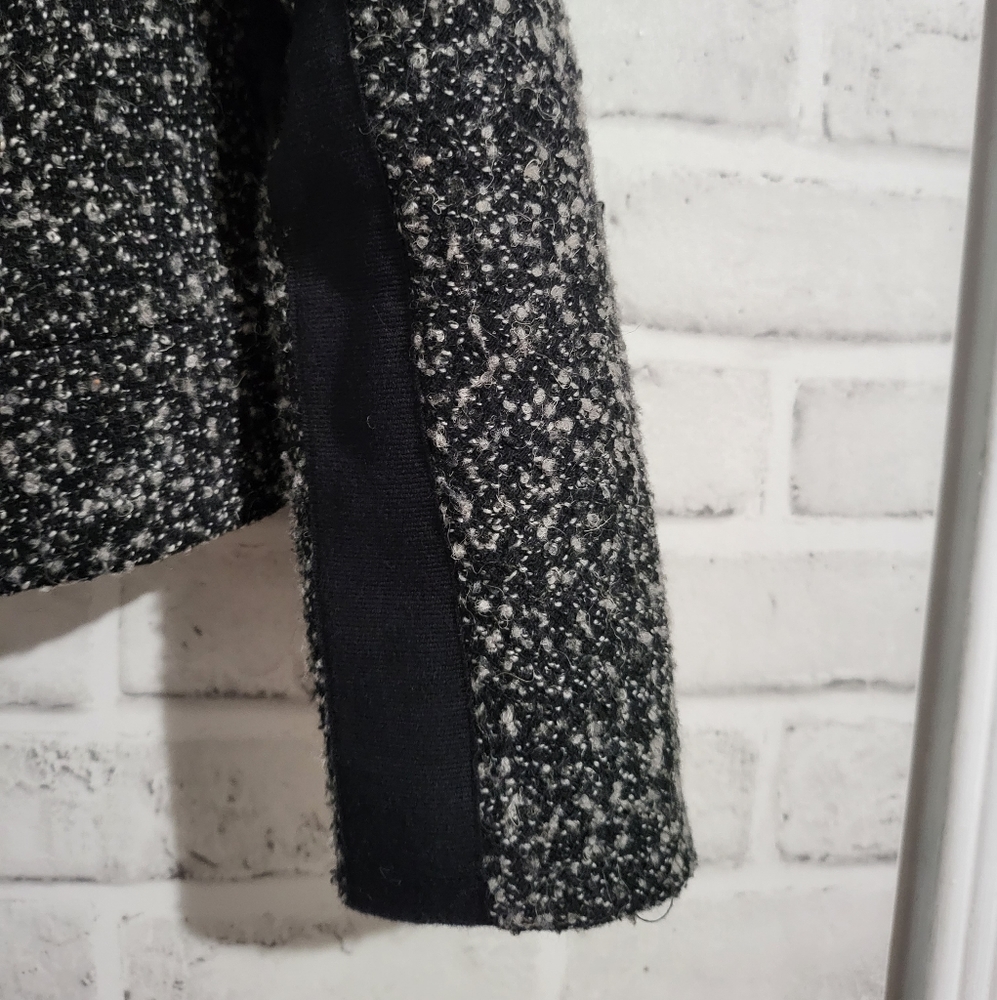 J. Crew Boucle Tweed Funnel Neck Cropped Wool-Blend Jacket Grey Marl size‎ 0 - Picture 10 of 11